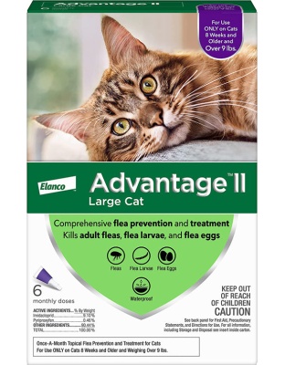Advantage II Cat Large Purple 6-Pack (3 packs)