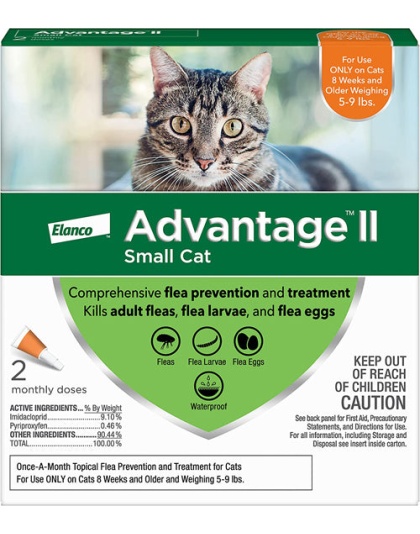 Advantage II Cat Small Orange 2-Pack (3packs)
