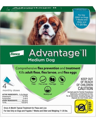 Advantage Ii Dog Meduim Teal 4-Pack (3packs)