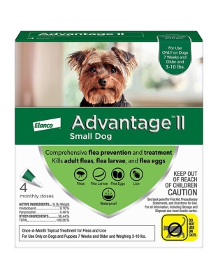 Advantage Ii Dog Small Green 4-Pack (3packs)