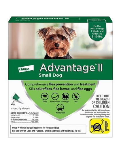 Advantage Ii Dog Small Green 4-Pack (3packs)