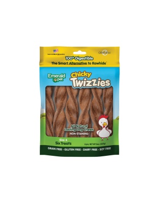 Emerald Pet Chicky Twizzies Dog Treat Chicken 1ea/6 in, 6 pk, 8 oz