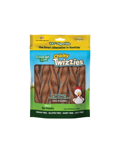 Emerald Pet Chicky Twizzies Dog Treat Chicken 1ea/6 in, 6 pk, 8 oz
