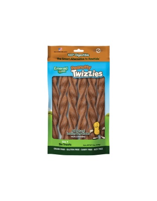 Emerald Pet Peanutty Twizzies Dog Treat Peanut Butter 1ea/9 in, 6 pk, 12 oz
