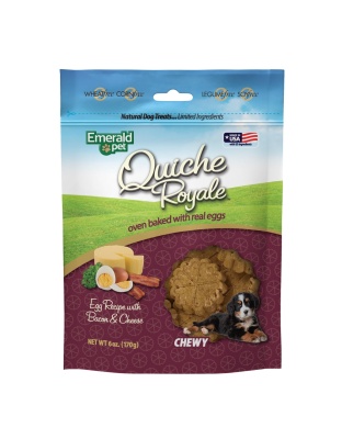 Emerald Pet Quiche Royale Chewy Dog Treat Bacon & Cheese 1ea/6 oz