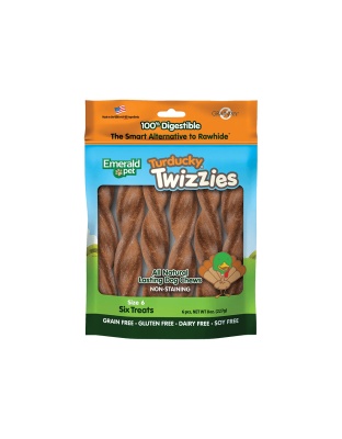 Emerald Pet Turducky Twizzies Dog Treat Turducky 1ea/6 in, 6 pk, 8 oz