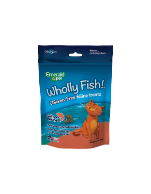 Emerald Pet Wholly Fish! Crunchy Cat Treats Salmon 1ea/3 oz