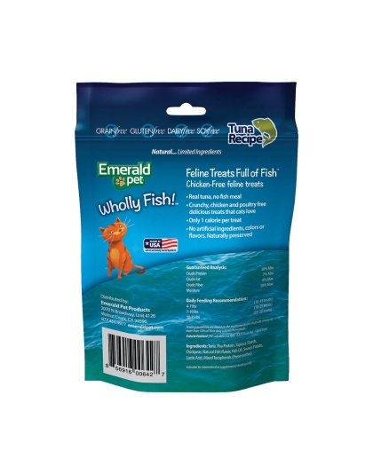 Emerald Pet Wholly Fish! Crunchy Cat Treats Tuna 1ea/3 oz