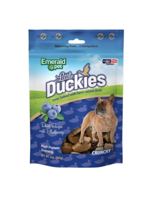 Emerald Pet Little Duckies Grain Free Dog Treats Duck/Blueberry 5oz.