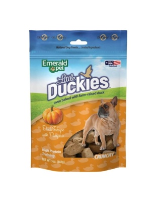 Emerald Pet Little Duckies Grain Free Dog Treats Duck/Pumpkin 5oz.