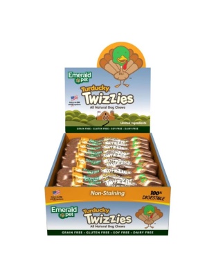 Emerald Pet Twizzies Grain Free Dog Chews Turducky 6 In-30 Pc