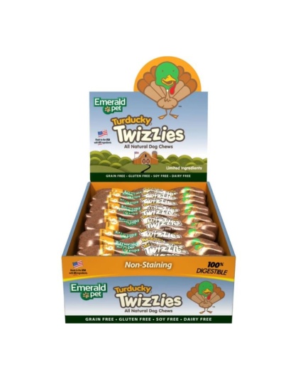 Emerald Pet Twizzies Grain Free Dog Chews Turducky 6 In-30 Pc