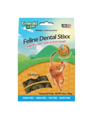 Emerald Pet Feline Dental Stixx Cat Treats Chicken 3.6oz
