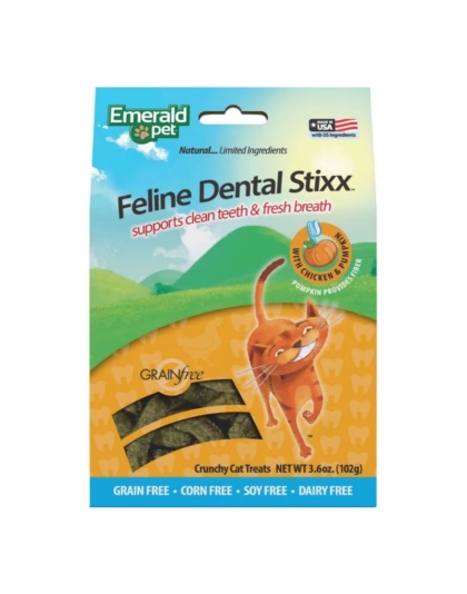 Emerald Pet Feline Dental Stixx Cat Treats Chicken 3.6oz