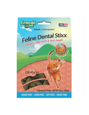 Emerald Pet Feline Dental Stixx Cat Treats Salmon 3.6oz