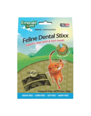 Emerald Pet Feline Dental Stixx Cat Treats Tuna 3.6oz