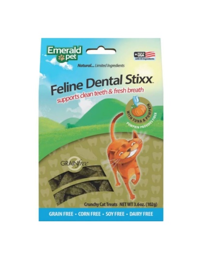 Emerald Pet Feline Dental Stixx Cat Treats Tuna 3.6oz