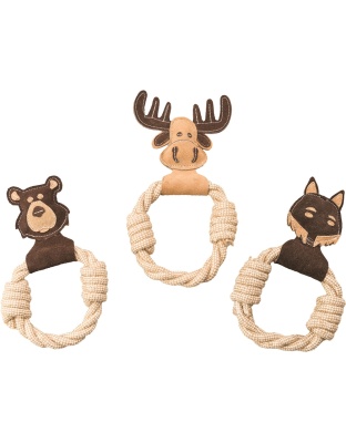 Spot Dura-Fuse Leather with Rope Ring Dog Toy Assorted 1ea/11 in