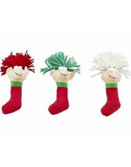 Spot Holiday Wooly Elf Cat Toy With Catnip- Assorted Colors