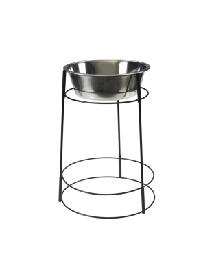 Spot Hi-rise Single Diner Dog Bowl Silver 1ea/15 in