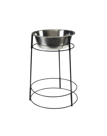Spot Hi-rise Single Diner Dog Bowl Silver 1ea/15 in