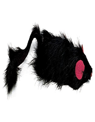 Spot Shaggy Plush Ferret Rattle and Catnip Cat Toy Black 11 in Large