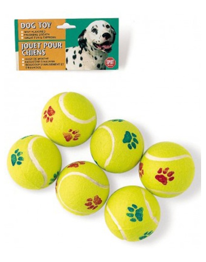 Spot Tennis Ball Dog Toy Assorted 1ea/6 pk, 2.5 in