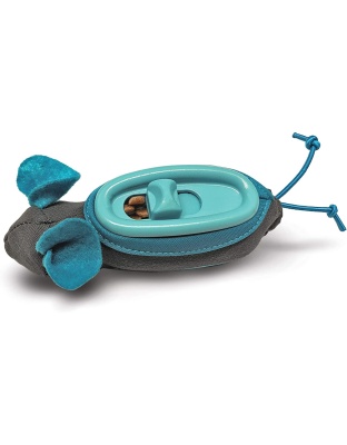 Doc and Phoebe The Hunting Snacker Cat Feeder Black-Blue 3.5in