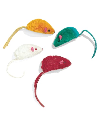 Ethical Pet Plush Mice Asstd Colors 4 Pack