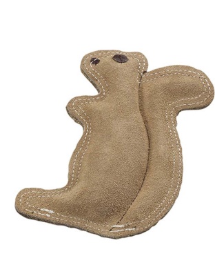 Dura-Fused Leather & Jute Dog Toy Squirrel Tan 1ea/SM
