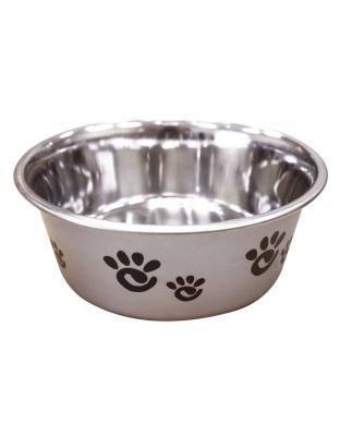 Spot Barcelona Stainless Steel Paw Print Dog Bowl Silver, 1ea/32 oz