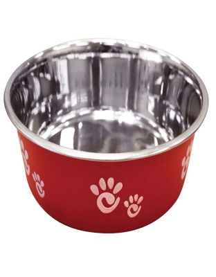 Spot Barcelona Stainless Steel Paw Print Dog Bowl Raspberry, 1ea/64 oz