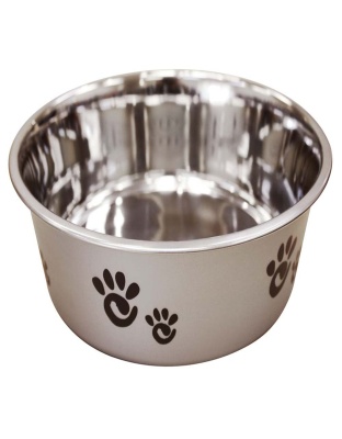 Spot Barcelona Stainless Steel Paw Print Dog Bowl Silver, 1ea/64 oz
