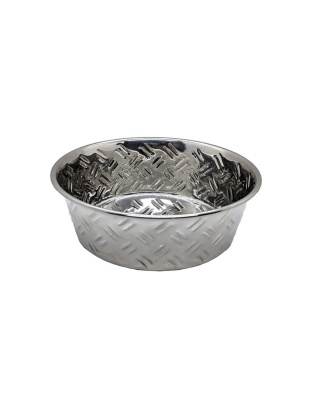 Spot Criss-Cross Stainless Steel Dish with Non-skid bottom 1 Pint