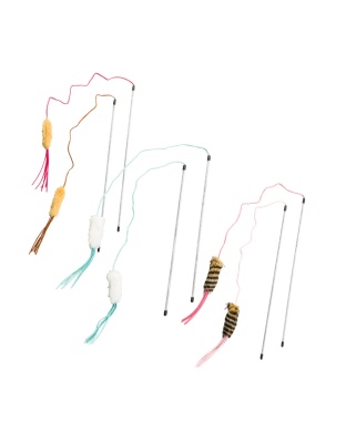 Spot 44" Leather Strand Teaser Wand 6 Pc Assorted