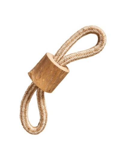 Spot Coffee Wood Dog Chew Toy w/Rope 1ea/8 in