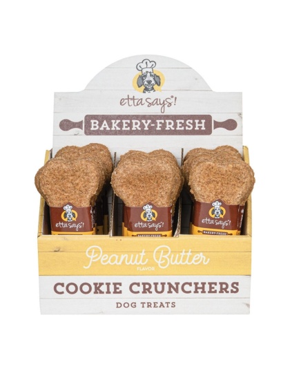 Etta Says! Cookie Cruncher Dog Treat Peanut Butter 24ea/5 in