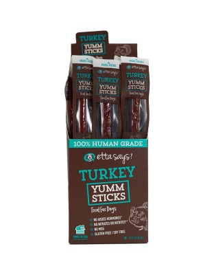 Etta Says! Turkey Yumm Sticks Dog Treat Display Box Turkey 24ea/24 ct