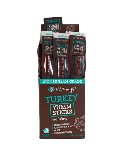 Etta Says! Turkey Yumm Sticks Dog Treat Display Box Turkey 24ea/24 ct