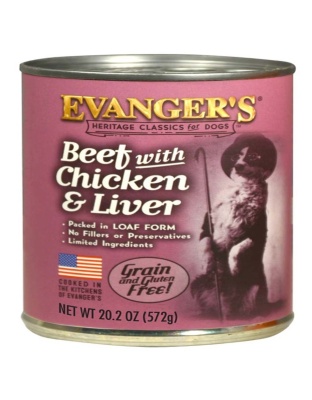 Evanger's Heritage Classic Wet Dog Food Beef, Chicken & Liver 20.2oz. (Case of 12)