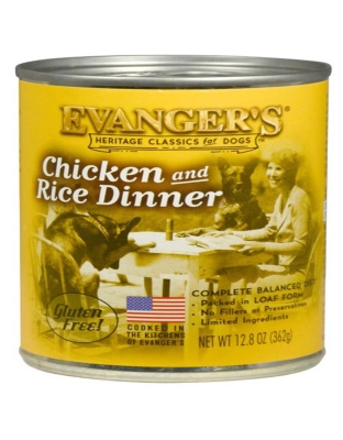 Evanger's Heritage Classic Wet Dog Food Chicken & Rice 12.8oz. (Case of 12)