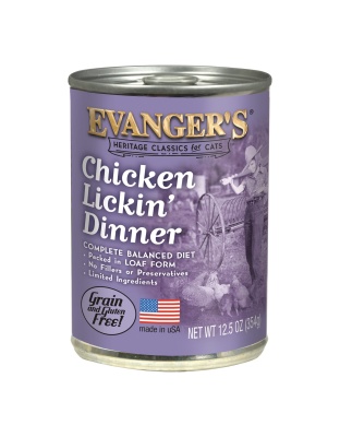 Evanger's Heritage Classic Wet Cat Food Chicken Lickin' 12ea/12.8 oz, 12 pk