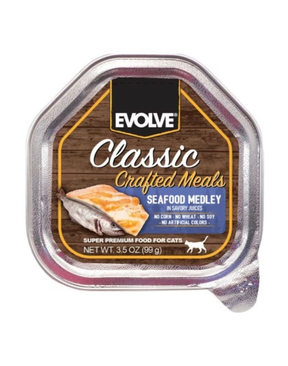 Evolve Classic Wet Cup Cat Food Seafood 3.5oz. (Case of 15)