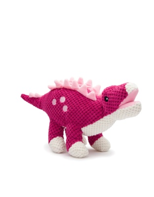 Fabdog Dog Floppy Stegosaurus Dinosaur Pink Small