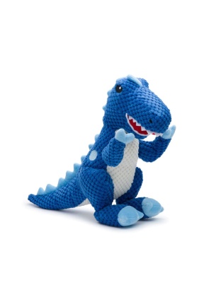 Fabdog Dog Floppy T-Rex Dinosaur Blue Small