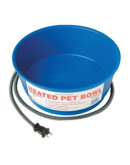 Plastic Heated Pet Bowl Round Blue 1.5 Gal-60 Watt