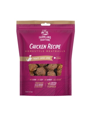 Farmland Traditions Homestyle Meatballs Dog Treats Chicken, 1ea/7oz.