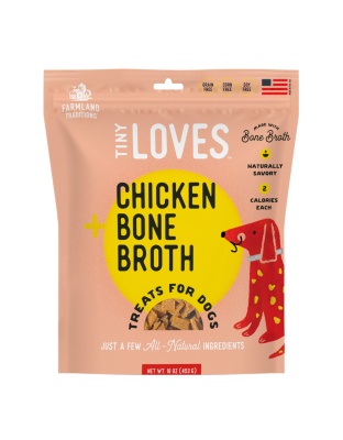 Farmland Traditions Tiny Loves Chicken w/Bone Broth Dog Treats 1ea/16oz.