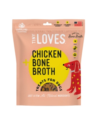 Farmland Traditions Tiny Loves Chicken w/Bone Broth Dog Treats 1ea/6oz.