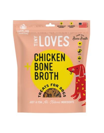 Farmland Traditions Tiny Loves Chicken w/Bone Broth Dog Treats 1ea/6oz.